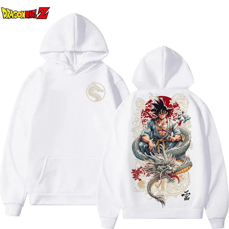 

Худи с принтом в японском стиле Dragon Ball Z Гоку и Шенрон, повседневная удобная толстовка с капюшоном для фанатов и на каждый день S