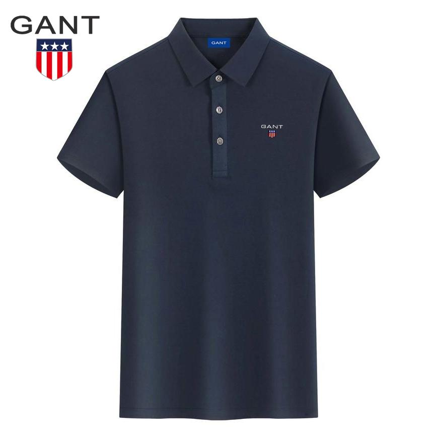 Gant 2025 Men's Summer Embroidered Cool Antibacterial Collar Polo Shirt Couple Business Casual Polo Shirt