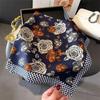 Korean 71 square scarf versatile scarf silk scarf square scarf silk scarf neck high-end printing women's red decoration
