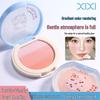 Xixi Gradient Blush Palette: Korean-Style, Low-Saturation Colors, Blue Shirt and Natural Blush Shades, Expanding/Contracting Design.
