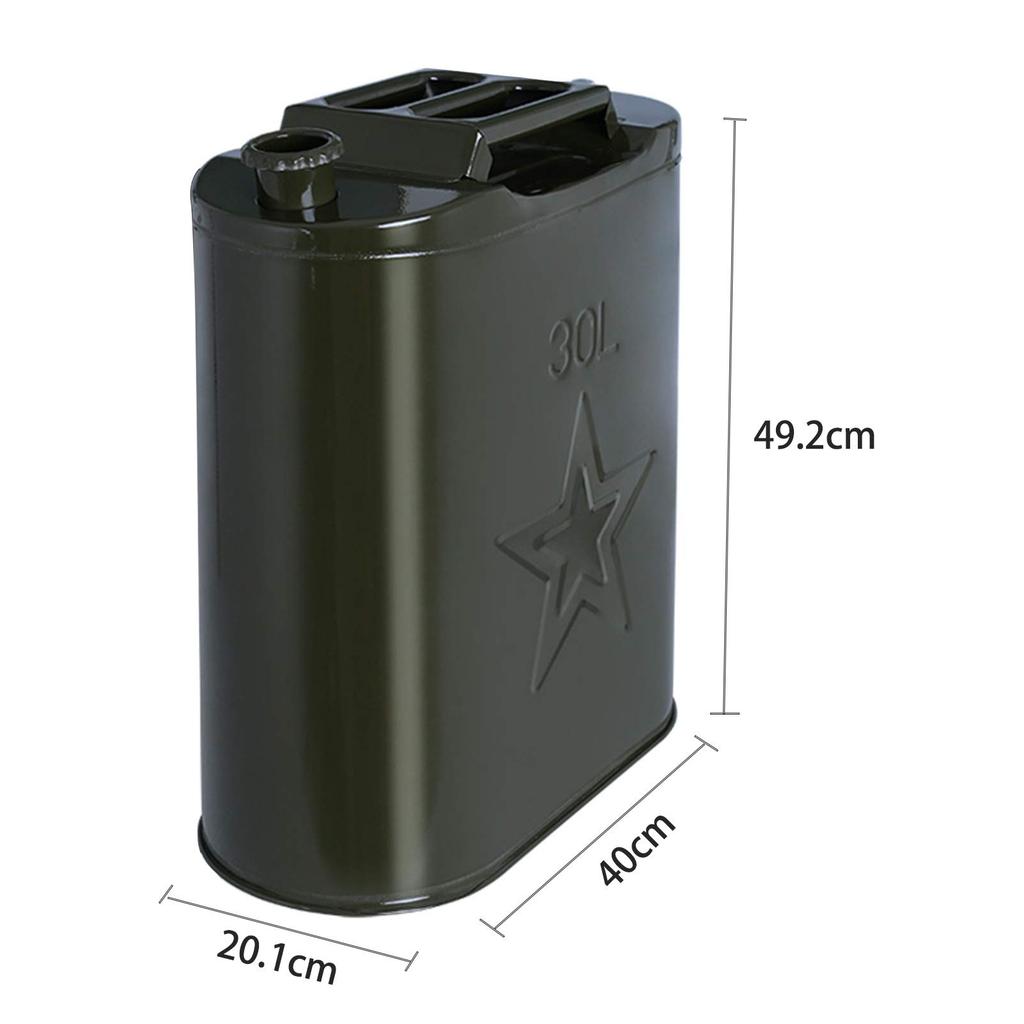 KHK Przenoszenie benzyny, 9,8 gal (30 litrów), Zielony, Pionowy, Ustawa o Straży Pożarnej, Ocynkowany