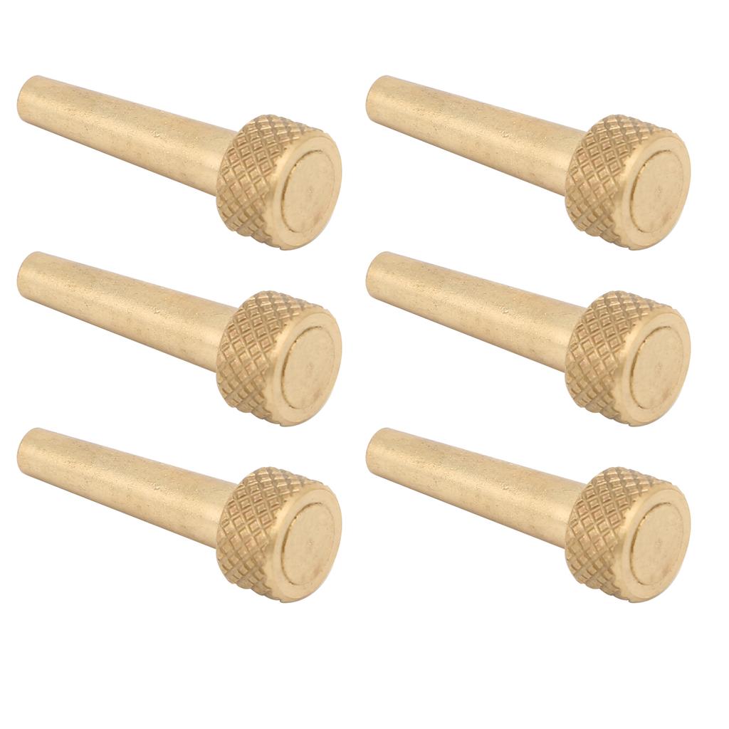 6Pcs Bridge Pins Copper Folk Acoustic Guitar Strings Pegs Nails Practice Performance Parts