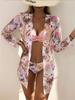 Swimsuit three-piece outerwear women's bikini split women's bikini sexy lace trend