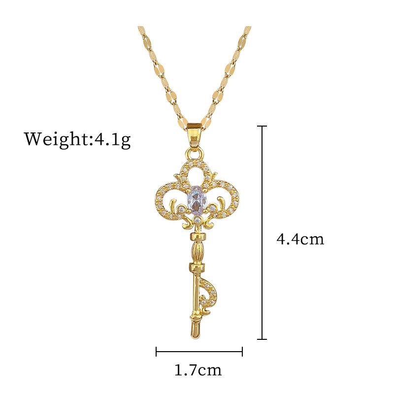 Light Luxury Full Diamond Micro-Inlaid Design Temperament Smart Shining Necklace Women, Simple Pendant