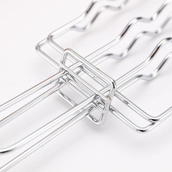 Stainless Steel Grill Basket with Handle Hot Dog Grilling Rack BBQ Sausage Holder Rust-Resistant Expandable BBQ Grill Tool for Outdoor Cooking