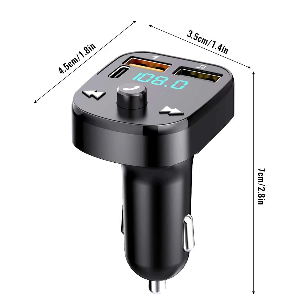 Bluetooth FM Transmitter Car Hands-Free Calling Radio Receiver Mp3 Music Stereo Adapter Dual USB Port Charger with LED Display