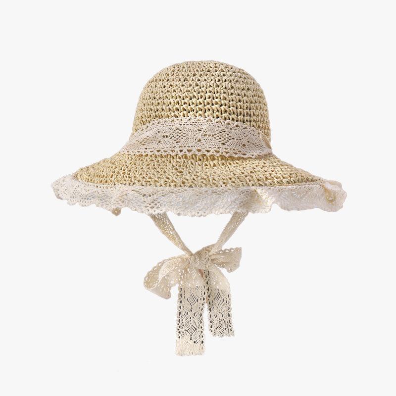 Summer Seaside Beach Sweet Small Fresh Straw Hat Female Versatile Outdoor Sun Protection UV Visor Bucket Hat