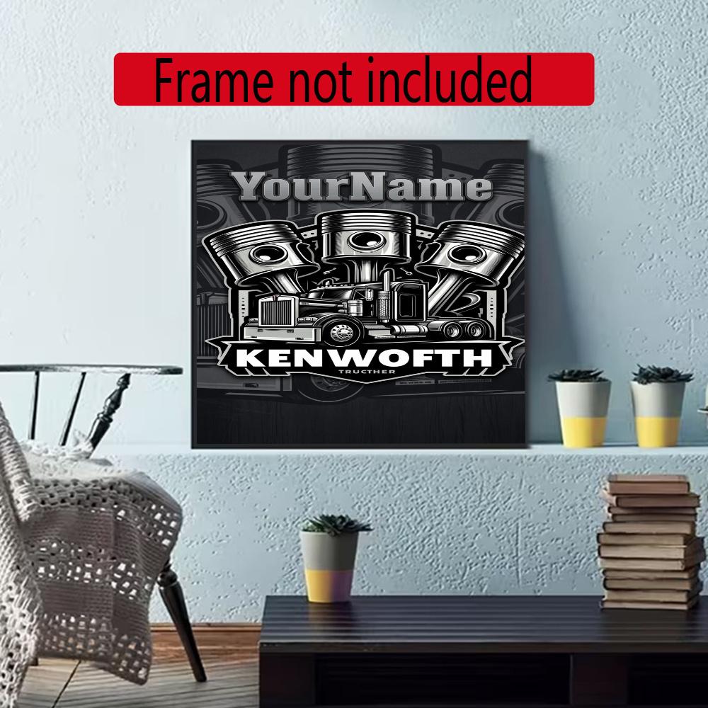 Kw Heavy Trucks Customize Your Name Diamond Painting Round Diamond Diy Frameless Holiday Artwork Suitable For Home Office Wall Decoration