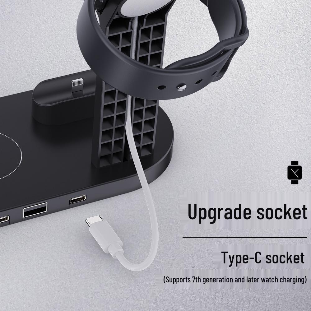 Certified 15W 3-in-1 Wireless Charging Stand for iPhone, Watch & Earbuds
