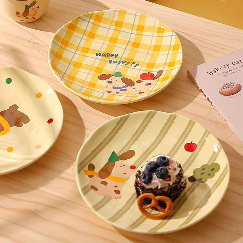 Delicious Dishes Ceramic Plates Light Luxury Restaurant Afternoon Tea Cute Desserts Fruit Plate Exquisite Household Tableware