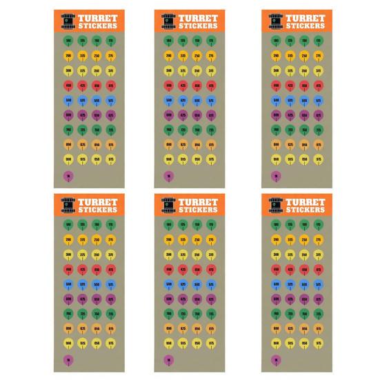 Scope Ranging Stickers for Ballistic Calculation 37 Color-Coded Labels for 100-1000 Yards No-Math Drop Markers for Precision Shoot