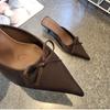 2025 Summer Butterfly-knot Women Muels Slippers Shoes Fashion Hollow Out Design Style Thin Heel Slides Shoes