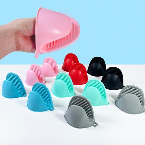 1 Pair Silicone Mini Oven Gloves Heat Resistant Cooking Pinch Mitts Non-Slip Kitchen Potholder for Baking Cooking