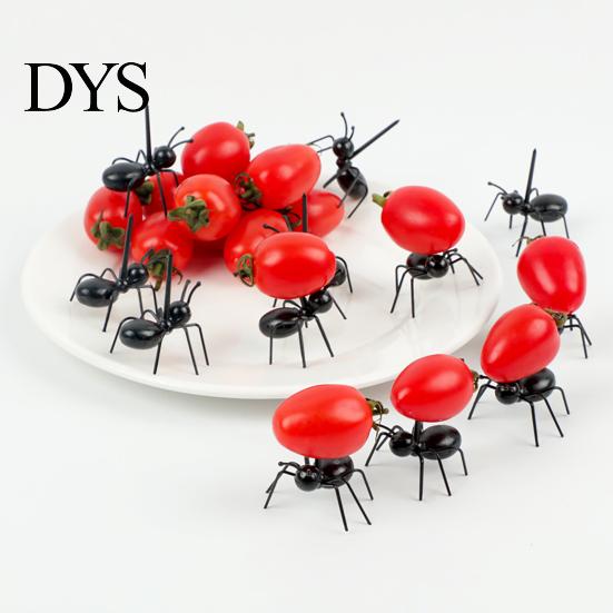 Kids Fruit Fork 12Pcs Food Grade Not Easily Broken Cartoon Ant Shape Stick Bento Table Decor Toothpick