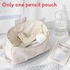 Student Nylon Double Layer Pencil Case Large Capacity Organizer For School And Office