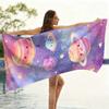Cute Cartoon Planet Beach Towel, Kawaii Space Galaxy Print Bath Towel, Super Absorbent Microfiber Towel for Kids & Adults,