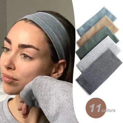 Frauen Einfarbig Stirnband Yoga Stricken Elastische Haarbänder Turban Make-Up Haar Hoop Vintage Headwrap Mode Haar Zubehör