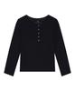 Siyajyu Sitp5283 See-Through Henley Neck T-Shirt_Black
