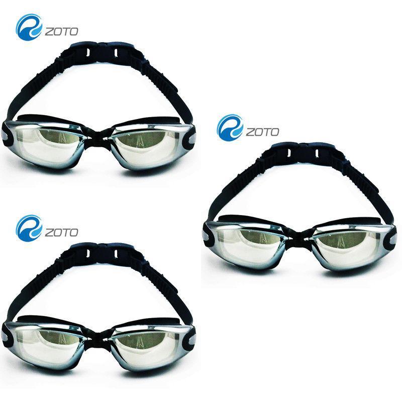 Waterproof Adult Swimming Glasses With Electroplated Clear Lenses And Silicone Strap
