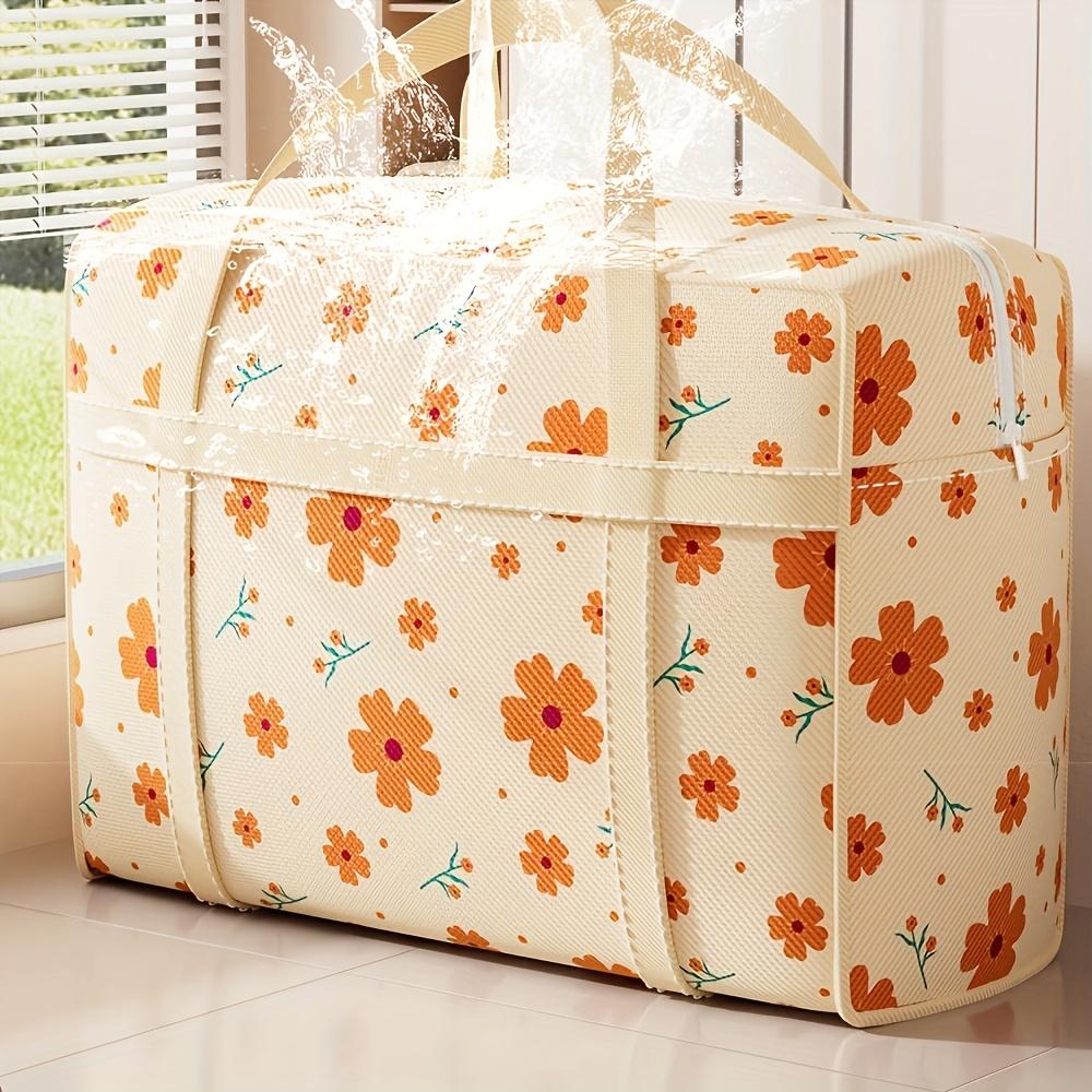 3pcs Extra Large Foldable Storage Bag Contemporary Rectangle Non Woven Polyester with Handles Flip Top Closure Dustproof