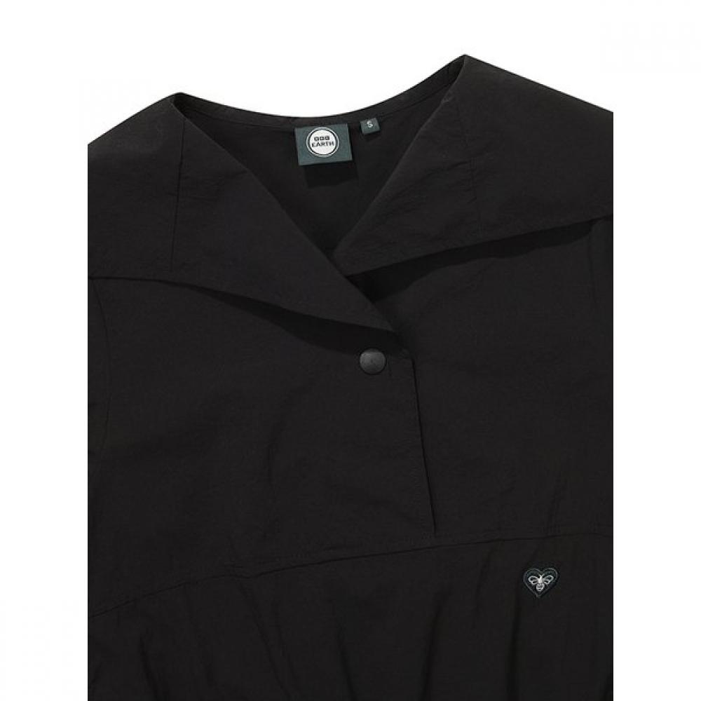 BBC EARTH Women S Anorak Half Sleeve Sailor Collar  Black 