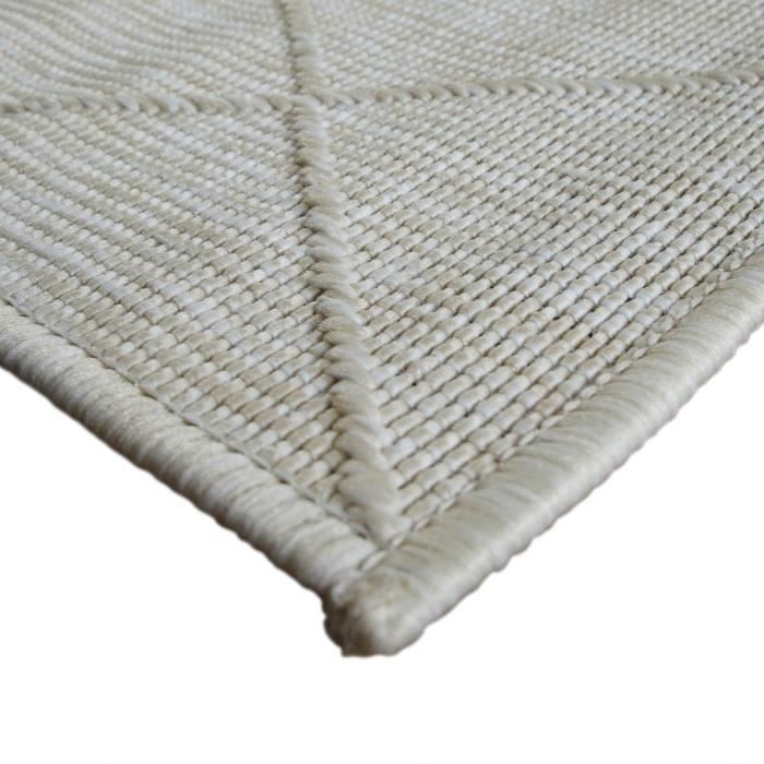 Tapis moderne à motif losange beige 80x250