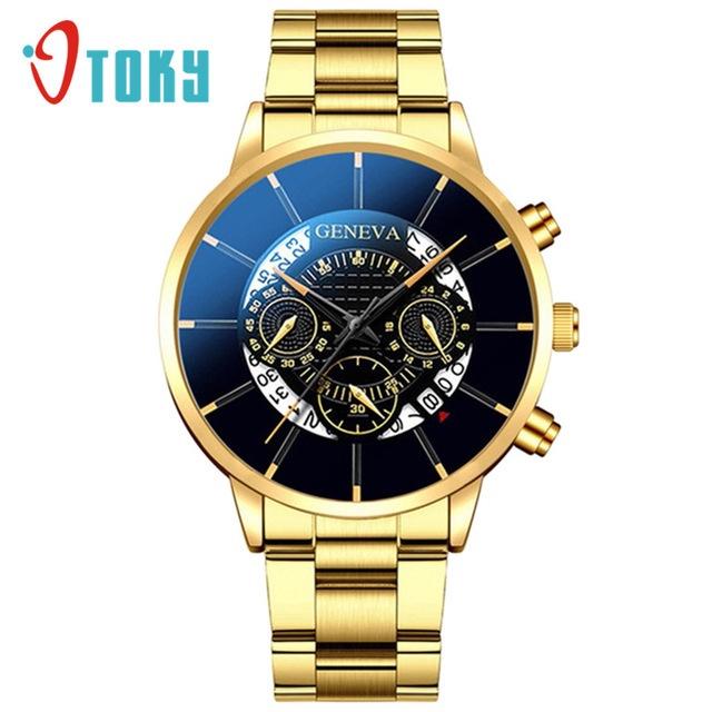 Trend Mens Fashion Watch Geneva Creative Calendar New Arrivals Alloy Steel Watch