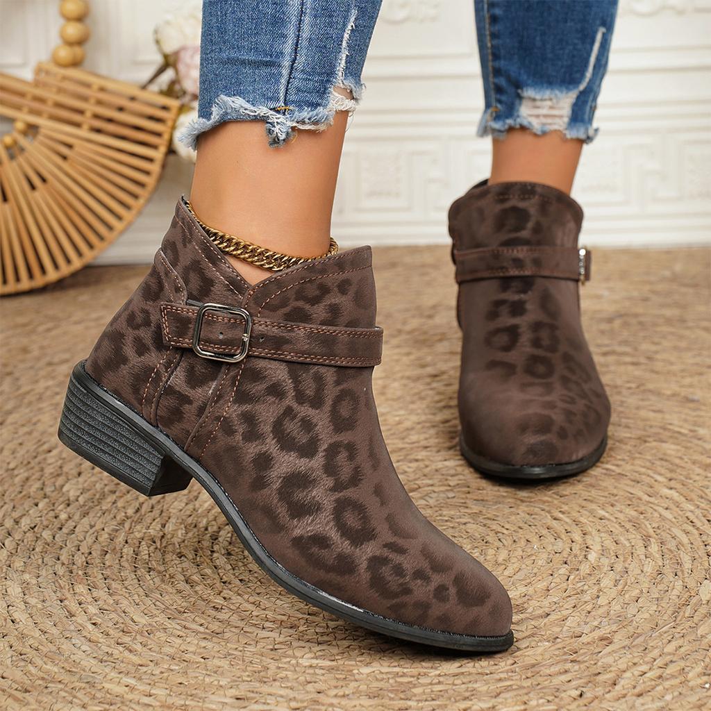 Women's Vintage Heel Strap Boots Short Booties for Everyday Wear