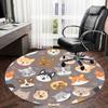 1 pièce Tapis rond motif visages de chiens mignons, Fabriqué en polyester, Pour chaises de bureau, salons ou chambres à coucher, Un tapis cool pour le salon.ydt26020