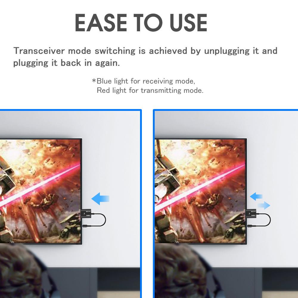 2 In 1 Car Bluetooth 5.0 Audio Receiver & Transmitter 3.5mm Jack AUX Stereo Wireless with Mic For Handsfree Mp3 Speaker TV