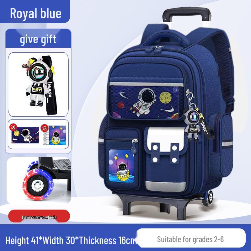 

Large Capacity Boys Astronaut School Backpack - Trolley Style for Kids