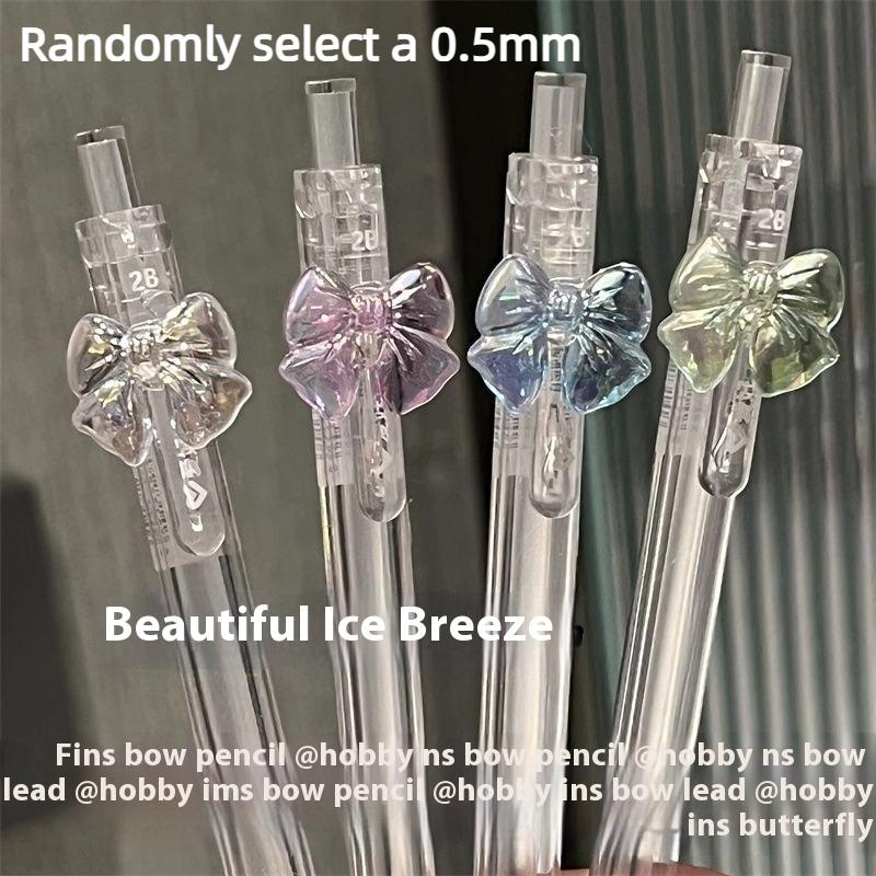 

1/4Pcs 0.5/0.7Mm 2B Refill Cute Automatic Pencils Kawaii Transparent Bowknot Mechanical Pencil School Office Supplies Stationery A5