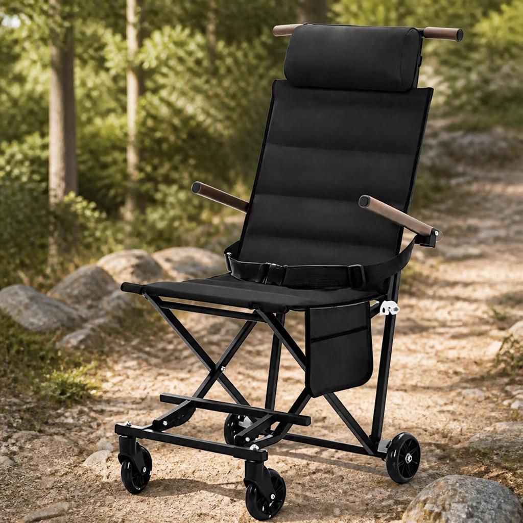 Foldable Outdoor Wheeled Chair Trolley Portable Reclining with