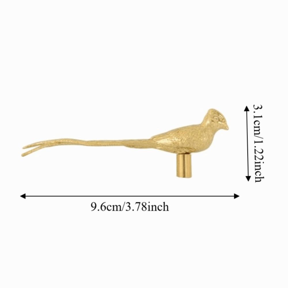 Retro Longtail Bird Brass Handle Vintage Furniture Hardware Cabinet Door Knobs Push-pull Gold Wardrobe Drawer Pulls Furniture
