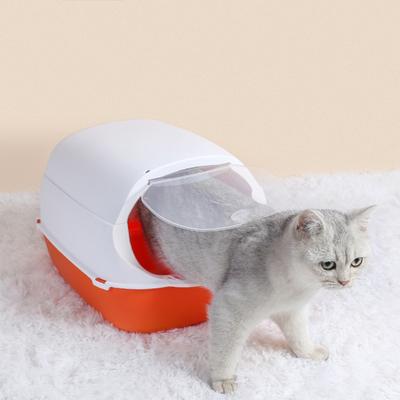 Vollständig geschlossene Haustier-Kätzchen-Anti-Spritz-Innentoilette, saubere Sandschale, Becken, Katzen-Reinigungsbedarf