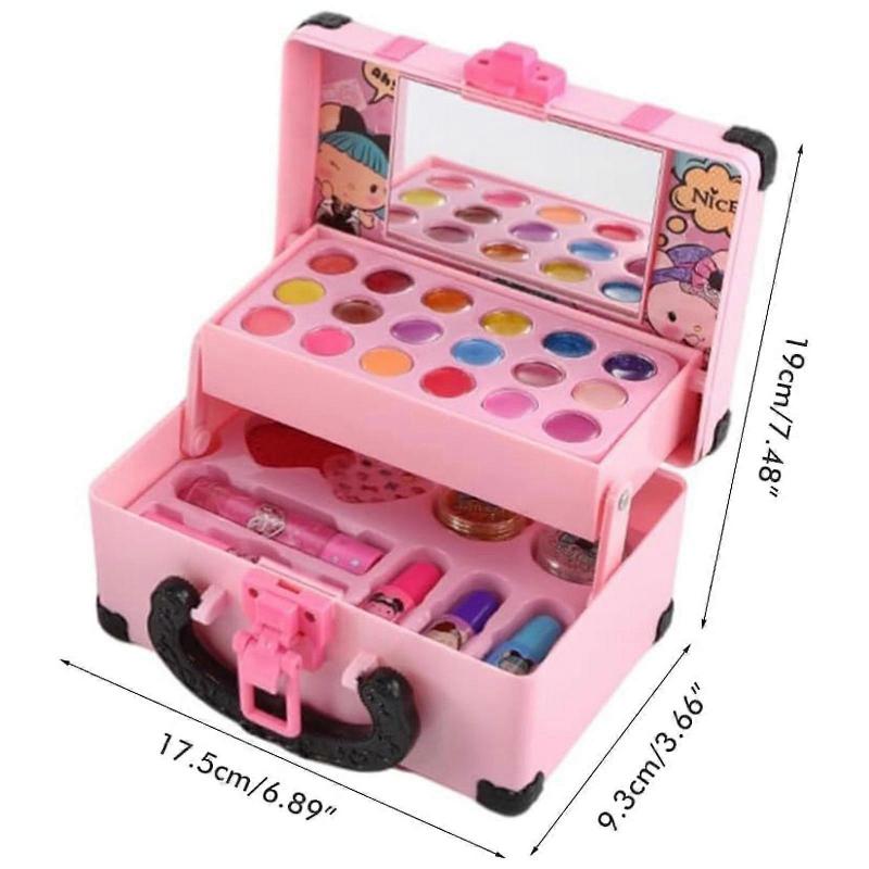 Kids Washable Makeup Beauty Kit Play House Toy Suitcase