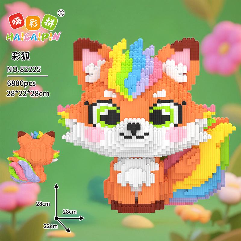 Kawaii Animal Building Block Colorful Fox Duck Chick Dog Rabbit Model Cartoon Capybara Assembled Brick Toy for Kid Birthday Gift