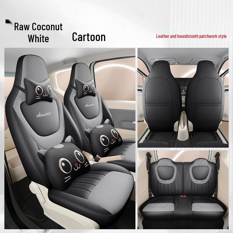 2024 Wuling Hongguang MINI Macaron Car Seat Cover, Third Gen, Cartoon Design, Universal Fit, Full Coverage for All Seasons, 170km.