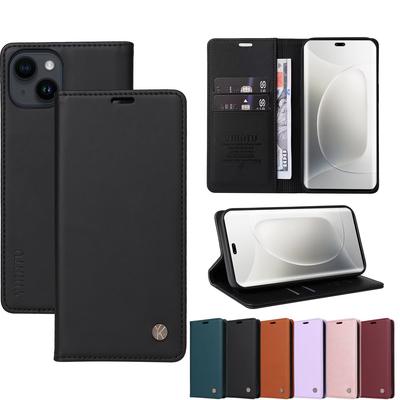 Peňaženka Magnetická Sklopná Slot na Kartu Kožené Puzdro Pre iPhone 16E 16 Pro Max 15 Plus 14 13 12 mini 11 8 7 RFID Blokujúca Vrstva Chráni