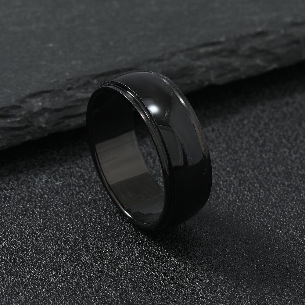 Men's Stainless Steel Sand Cat's Eye Titanium Ring - Creative Color Plated Design