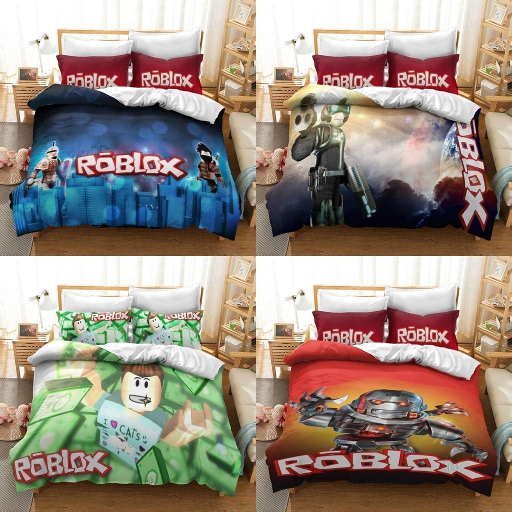 Luxurious 3d Printed Roblox Game Bedding Set With Soft Duvet Cover And Pillow Shams