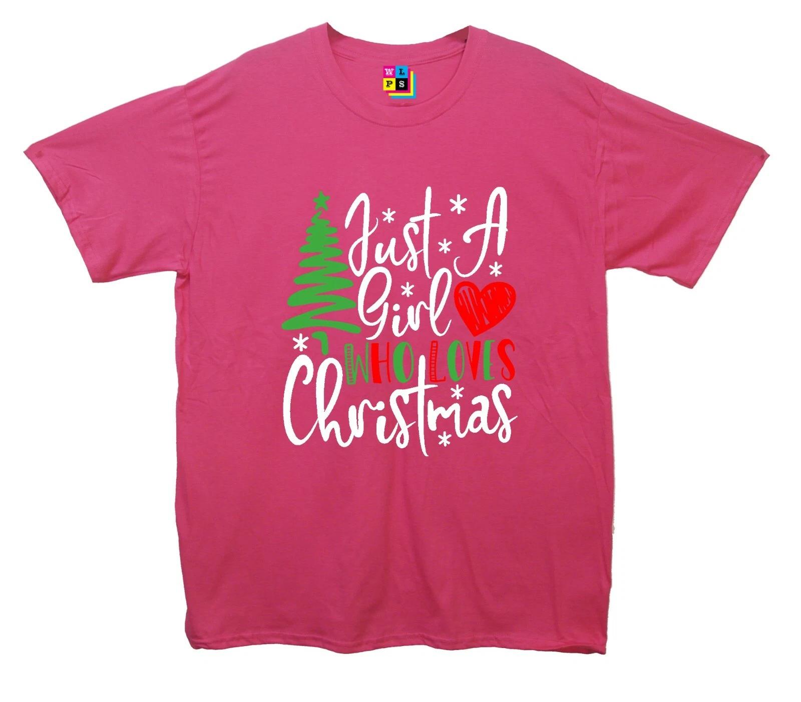 Just A Girl Who Loves Christmas Printed T-Shirt S