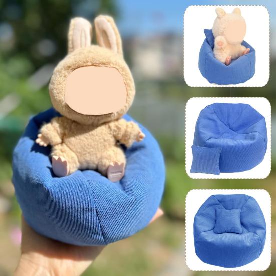 Bean Bag Chair for 17cm Dolls Handmade Corduroy Mini Sofa Pillows Cute Desktop Decoration Doll Accessory