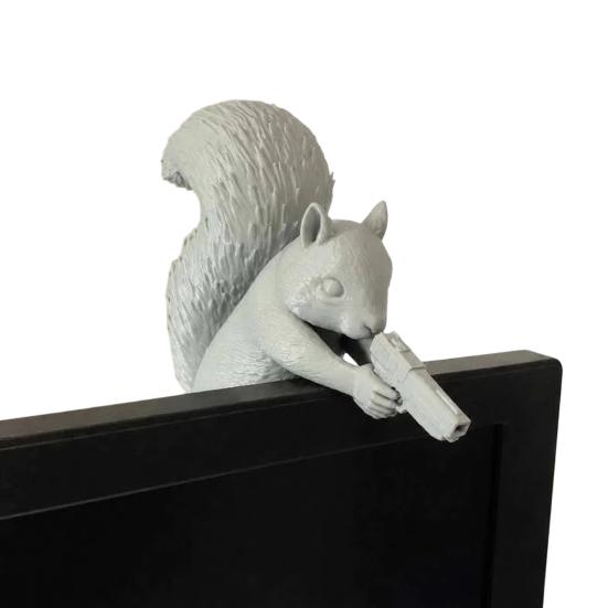 Resin Animal Figurine Computer Cute Mini Monitor Decor Animal A