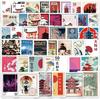 Japanese Culture Stamp Style Famous Cities Tourist Spots Japan Edo Period Landscapes Traditional Mini Size Stickers (80 Pieces YX1)