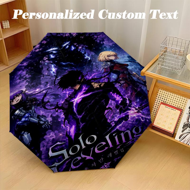 Portable Auto Folding Umbrella,Solo Leveling 8 Rib Waterproof Umbrella For Camping Commute