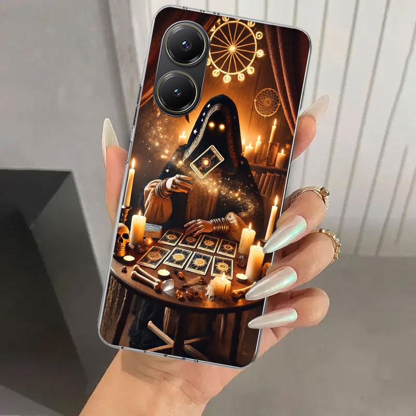 Witch Tarot Card Phone Case for Xiaomi Poco X5 X6 X7 Pro F7 Ultra M7 Redmi 15 15C 13 13C 12 12C 10 10A 10C 9 9A 9C 9T Shell Poco