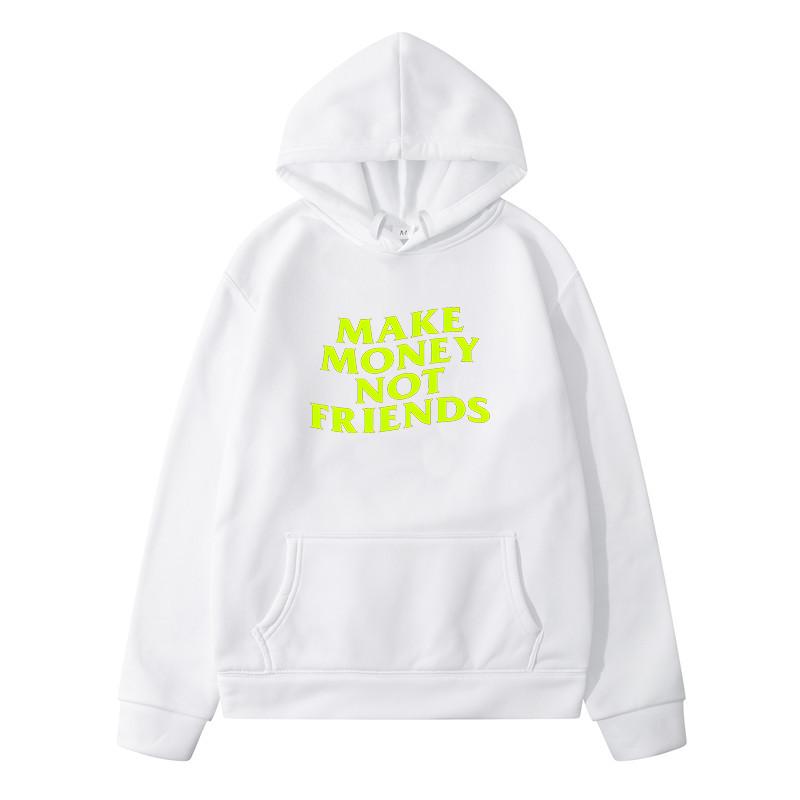 Make Money No Friends Sweatshirts för Män Kläder Herrtröja Y2k Höst Ren Bomullskläder Harajuku Huvtröjor