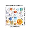 Cartoon Solar System Cosmic Planet Sun Earth Moon Wall Stickers for Kids Room Bedroom Reading Room Wall Decals School Nursery