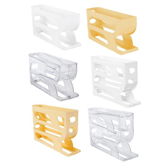 Automatischer Eierhalter für den Kühlschrank, 3-stöckig, 4-stöckig, Eier-Spender, platzsparender Eier-Organizer für Kühlschrank und Arbeitsplatte